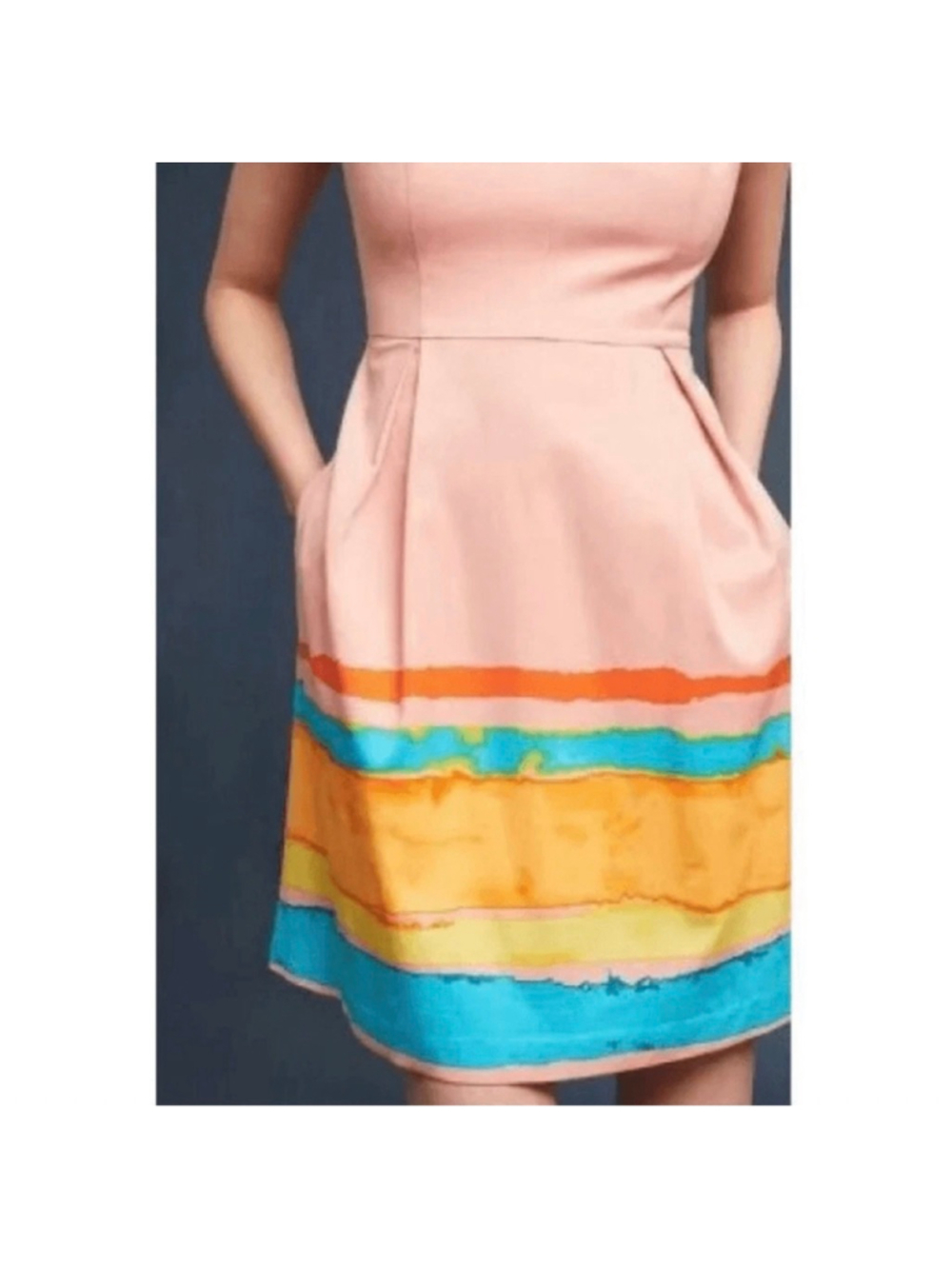 TRACY REESE x ANTHROPOLOGIE Pink Multicolor Mini Fit and Flare Dress Size Small - Picture 3 of 12